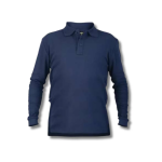 POLERA PIQUE MANGA LARGA AZUL